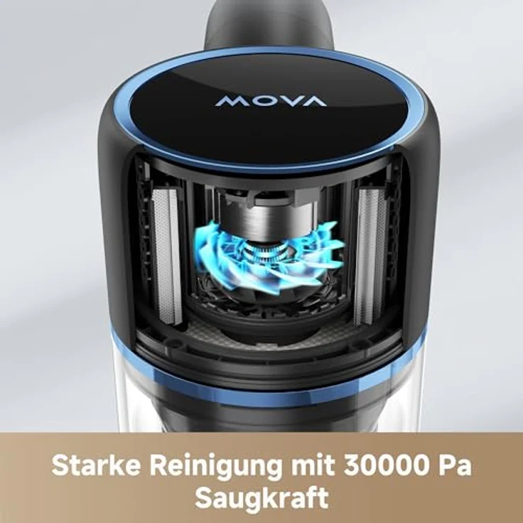 Dreame Mova S4 Detect Kabelloser Stielstaubsauger mit leistungsstarker Saugkraft von 150 AW, maximaler Laufzeit von 90 Minuten, blau – Bild 3