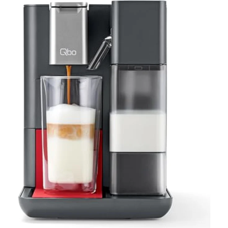 Tchibo Qbo MILK MASTER Premium Kapselmaschine inkl. 24 recyclebare Qbo Kapseln, Lipstick Red, Espresso, Caffè Crema, Milchschaum auf Knopfdruck, abnehmbarer Milchtank 300ml – Bild 2