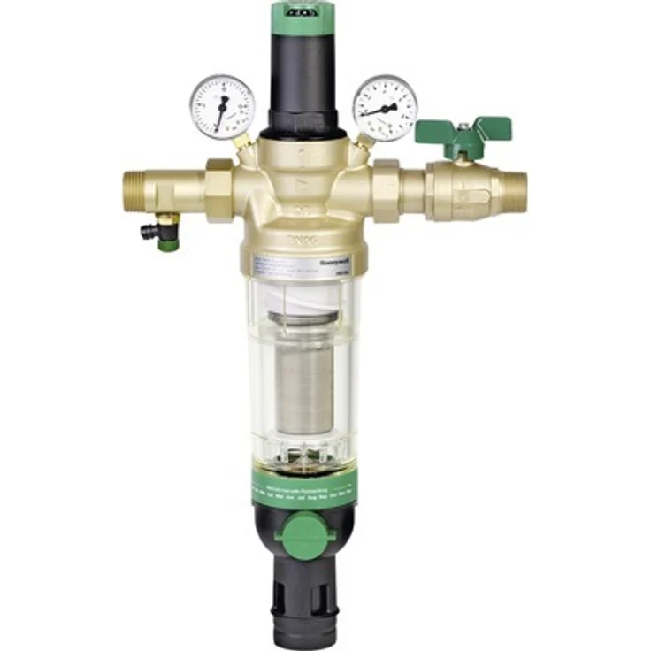 Honeywell Hauswasserstation Resideo HS10S-3/4AA, rückspülbar und ausspülbar, Messing, 3/4\