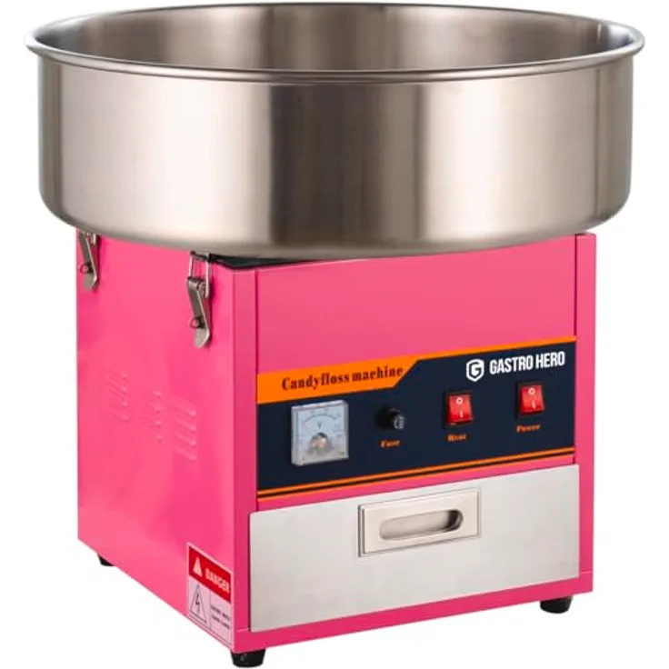 GastroHero Zuckerwattemaschine, mobil und einsatzbereit in nur 4-5 Minuten, Ø 520 mm, ideal für Innen- und Außeneinsatz