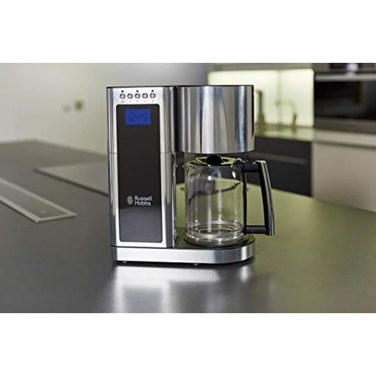 Russell Hobbs Digitale Kaffeemaschine Elegance Edelstahl, Timer-Funktion, bis 10 Tassen, 1,25l Glaskanne, 1600W, Schnellheizsystem, Warmhalteplatte, Abschaltautomatik, Filterkaffeemaschine 23370-56 – Bild 6