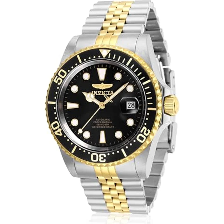 Invicta Pro Diver Automatikuhr, Edelstahl Herrenarmbanduhr mit schwarzem Zifferblatt, 42mm, 20 bar wasserdicht – Bild 1