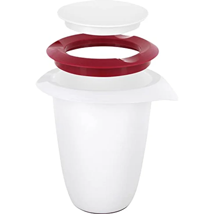Westmark Back-Set, 3-tlg.: 1 Rührschüssel 2,5 l, 1 Quirltopf 1 l, 1 Messkanne 1 l, Kunststoff, Weiß/Rot/Klar, 315322E7 – Bild 4