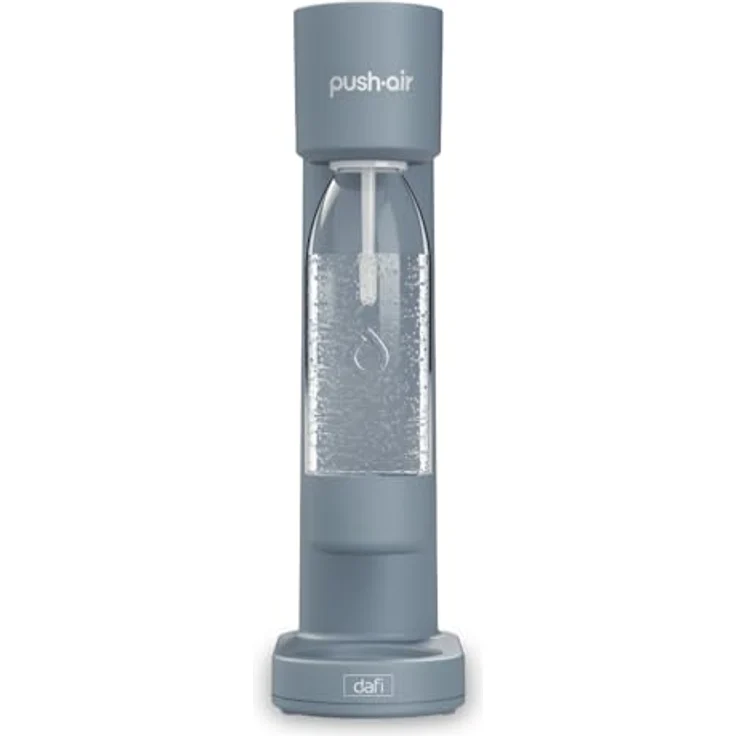 Dafi PushAir Saturator, Wassersprudler mit CO2-Kartusche und 0,7l Flasche aus Stahl, grau – Bild 5
