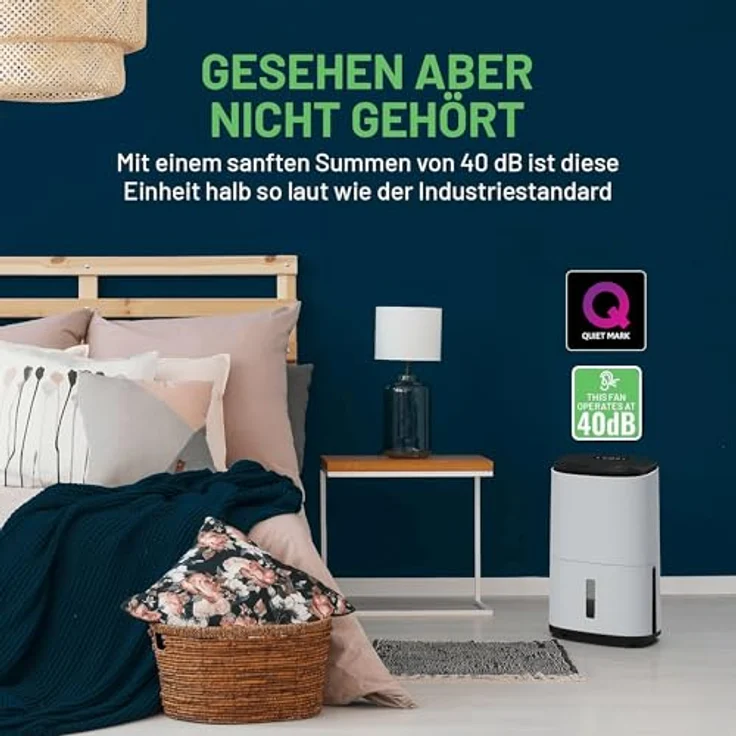 MEACO MeacoDry Arete® Warm Pebble One 20L, 2-in-1 Luftentfeuchter und Luftreiniger mit H13 HEPA-Filter, flüsterleise und energiesparend, für Schlafzimmer, Keller und Garagen – Bild 4