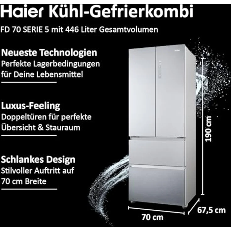 Haier HFR5719ENMG French-Door-Kühlschrank, freistehend, Energieklasse E – Bild 3