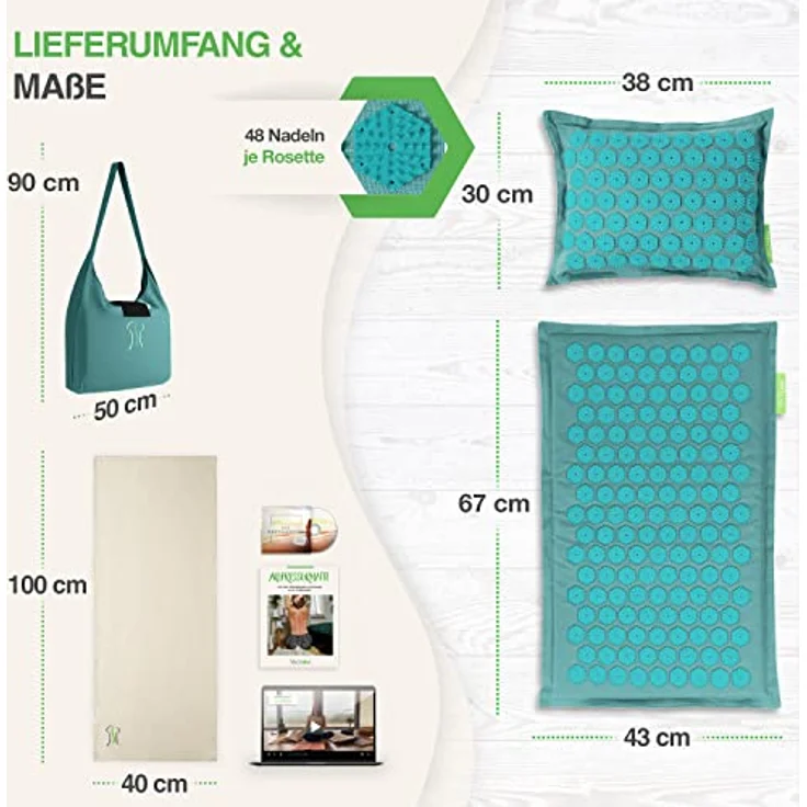 BACKLAxx® Akupressurmatte "Original" Halbleinen, Kokosfasern, Naturlatex, 10.272 Spitzen – Bild 6