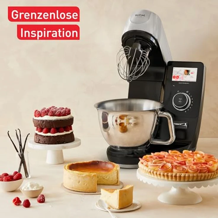 Tefal I-Coach Touch +, Küchenmaschine mit integrierter Waage, 25 Automatikprogrammen, 5,5-Liter-Schüssel, WiFi-Verbindung, 4,3'' Touchscreen, 1200 Watt, Schwarz, QB960DF0 – Bild 4