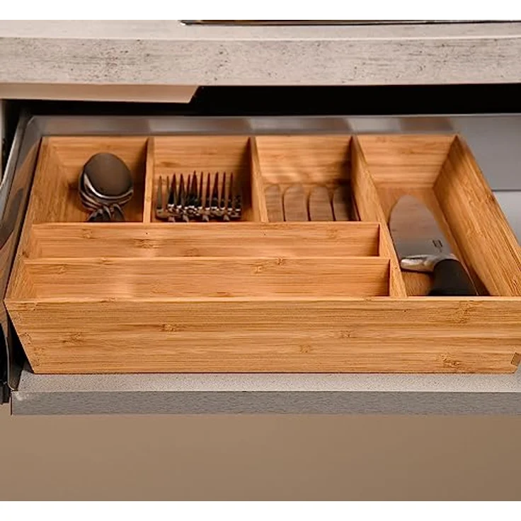 Kesper | Besteckkasten, Material: Bambus, Maße: 35 x 43 x 5 cm, Farbe: Braun | 58087 13 – Bild 4
