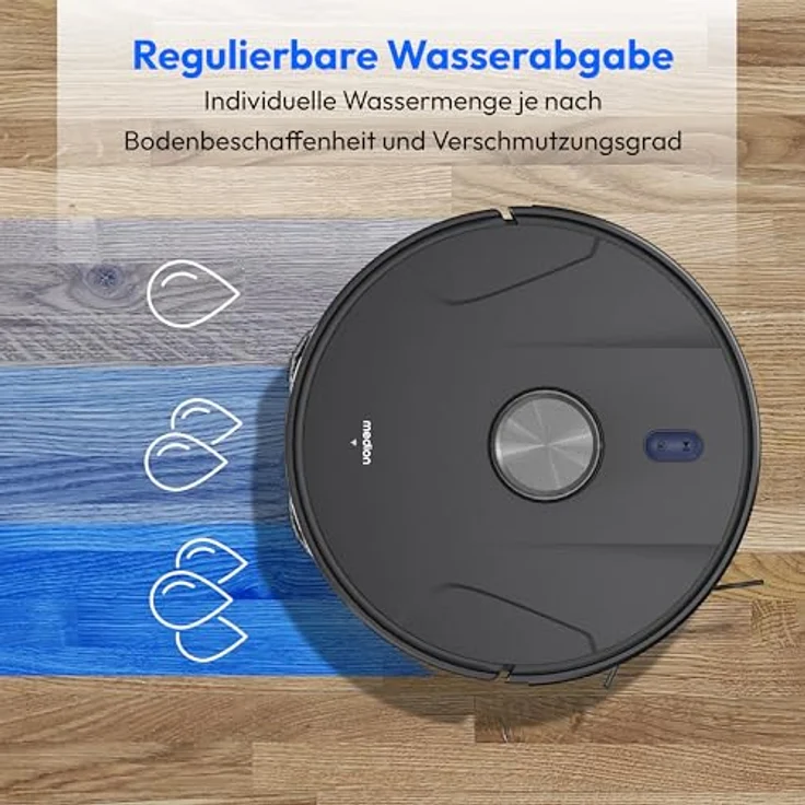 MEDION Saugroboter X51 SW+, 2-in-1 mit Absaugstation, 10000Pa Saugkraft, Lasernavigation und Wischfunktion, grau – Bild 2