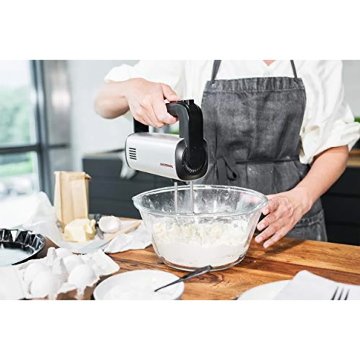 Gastroback 40983 Design Handmixer Pro, 5 Geschwindigkeiten und Turbo-Funktion, Dural-Aluminium gebürstetes Gehäuse, 500 Watt, silber, schwarz – Bild 5
