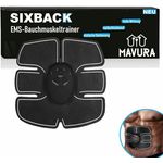 MAVURA SIXBACK Sixpack EMS Trainer Bauchmuskeltrainer Elektro, 6 Trainingsprogramme, schwarz