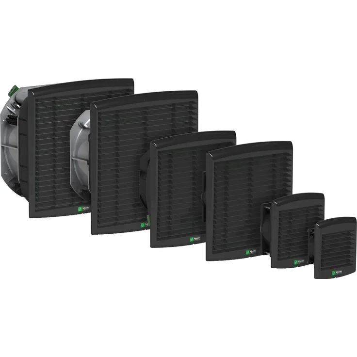 Schneider Electric ClimaSys Smart, Belüftungsventilator mit 38 m³/h Luftdurchsatz, IP54 Schutzart, leiser Betrieb mit 41 dB, 230V, energieeffizient mit 4,5 Watt