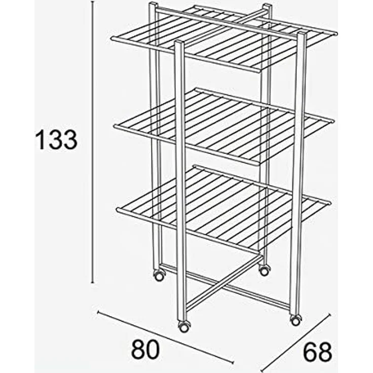 Arredamenti Italia ARREDAMENTI KARISMA Trockengestell, 80 x 68 cm, braun, robustes Holz und pulverbeschichtetes Metall, umweltfreundliche Wasserbasisfarbe, benutzerfreundliches System – Bild 4