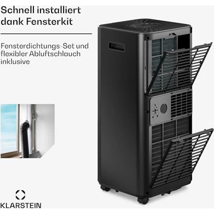 Klarstein AireLux Mobile Klimaanlage 9.000 BTU, 3-in-1: Kühlung, Entfeuchter & Ventilator, für Räume bis 33 m², Smart App & Sprachsteuerung, Dunkelgrau – Bild 6