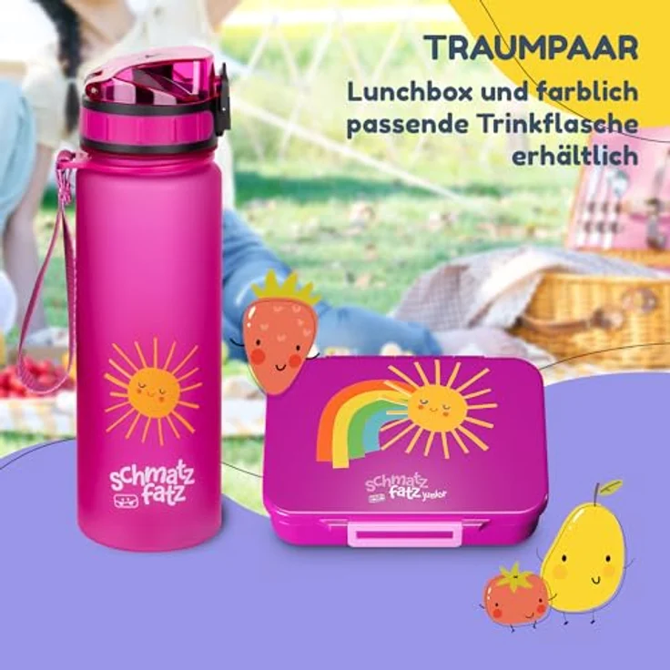 Schmatzfatz Lite Lunchbox, Unterteilte Brotdose für Kinder, BPA-frei, leicht und luftdicht – Bild 6
