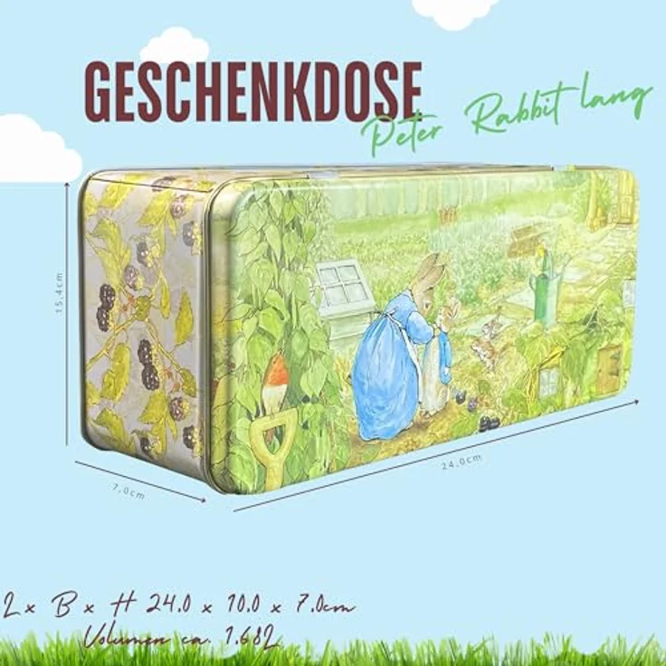 MediMuc Keksdose Hasenmutter mit Kind, Metall – Bild 4