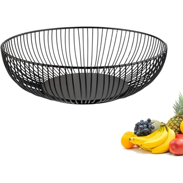 Westmark Drahtkorb Lumos Groß – Moderner Metallkorb für Obst, Gemüse, Brot & Brötchen – Schwarz, 28 cm, ideal für stilvolle Kücheneinrichtungen – Bild 1