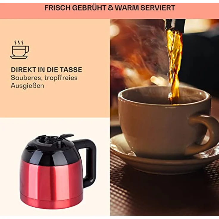Kaffeemaschine Arabica 800W EasyTouch Control Rot – Bild 5