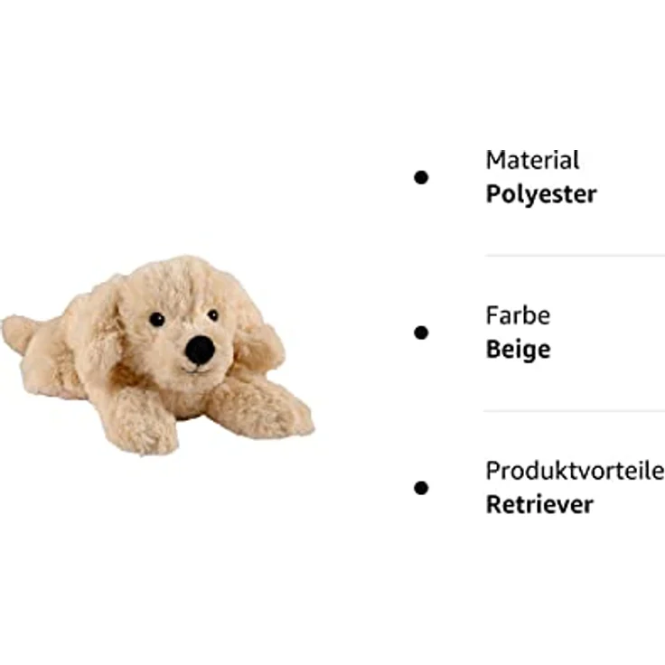 Warmies Wärmekissen/Stofftier''Golden Retriever'' herausnehmbare Hirse Lavendelfüllung 35cm 750g, Beige – Bild 4