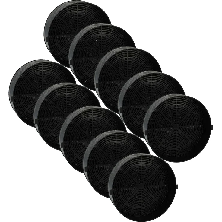 vhbw Aktivkohlefilter für Dunstabzugshaube Camino AEF3810X, 10er Set, rund, 16 cm, schwarz, einfach wechselbar