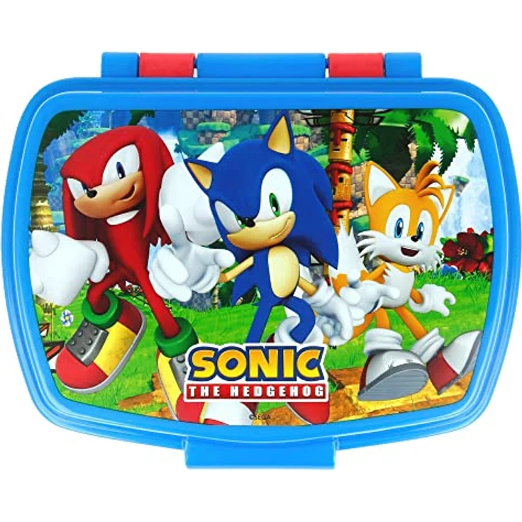 Tinisu Sonic the Hedgehog Lunchbox, Brotdose aus Kunststoff mit 17cm x 14cm x 4cm Größe – Bild 2