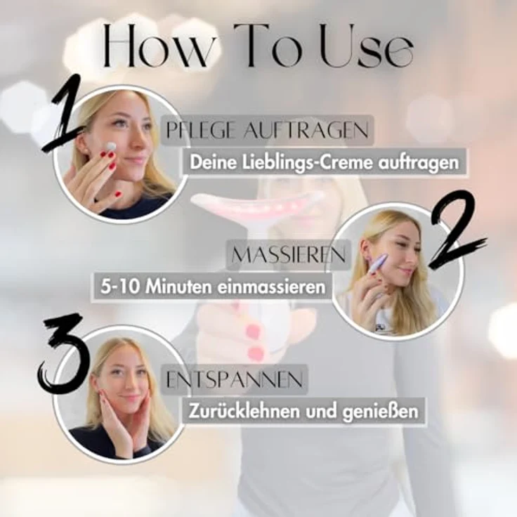 Winch Anti-Aging-Wunder Gegen Falten [Neuheit] – Beauty Deluxe | LED-Lichttherapie, Wärme- & Kältetherapie, Lifting (Weiß-Gold) – Bild 3