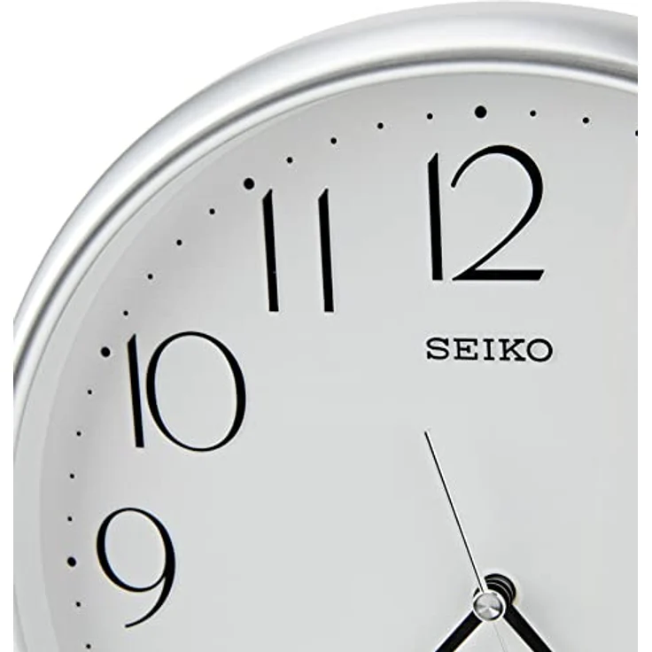 Seiko Wanduhr QXA747S, silberne Kunststoffuhr mit 24 cm Durchmesser und antihaftbeschichtetem Aluminium – Bild 4