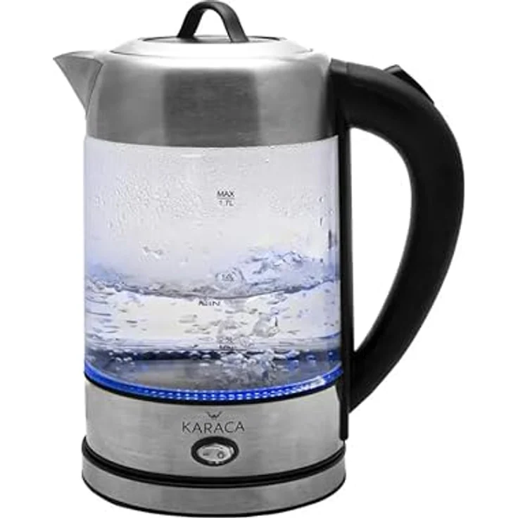 Karaca Wasserkocher Glas 1.7 Liter, Led-Beleuchtung Inox, Edelstahl Kettle, BPA Frei, 2200 Watt, 10/15 Tassen, Warmhaltefunktion, Kräutertee, Teemaschine – Bild 2