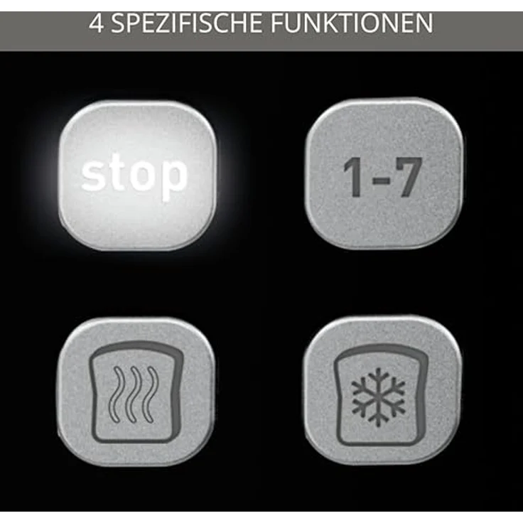 Krups Toaster KH6418, Digitaldisplay, 7 Bräunungsstufen, 2 kurze Schlitze, 800 W, schwarz – Bild 5