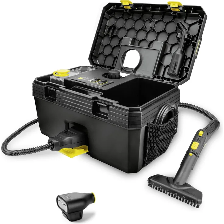 Kärcher Professional SG 4/2, Dampfreiniger mit regulierbarem Dampf und maschinenwaschbaren Mikrofaser-Bodentüchern, Schwarz