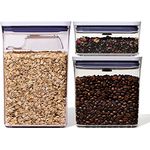 OXO Good Grips 3-teiliges rechteckiges POP-Behälter-Set mit Löffel, Set 1.6L + 2.6L + Schaufel