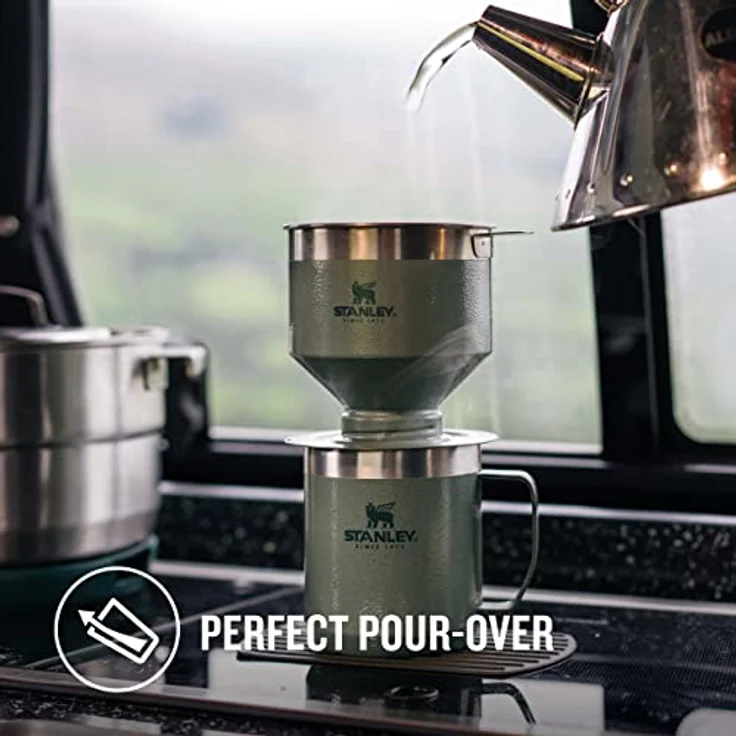 Stanley Perfect Brew Pour Over Kaffeebereiter - Ergibt 1-6 Tassen - Kaffeefilter Wiederverwendbar Edelstahl - Filterkaffee - BPA-frei - Leicht zu Reinigen & Abnehmbarer Filter - Schwarz – Bild 4