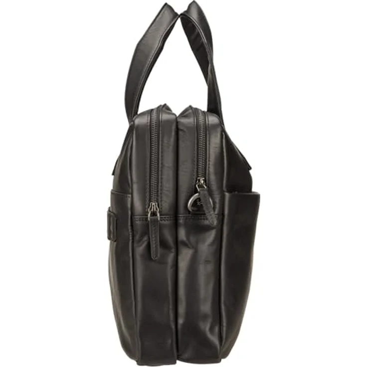 Greenburry Fiorentina Aktentasche, Leder mit Laptopfach für bis zu 40 cm, Schwarz – Bild 3