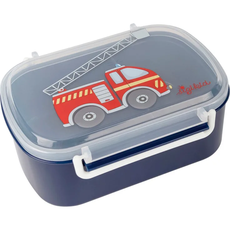 Sigikid Lunchbox Feuerwehr, Polyprophylen (PP), (2-tlg), dunkelblau, BPA-frei, hitzebeständig bis 100 Grad