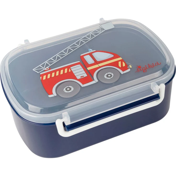 Sigikid Lunchbox Feuerwehr, Polyprophylen (PP), (2-tlg), dunkelblau, BPA-frei, hitzebeständig bis 100 Grad – Bild 1