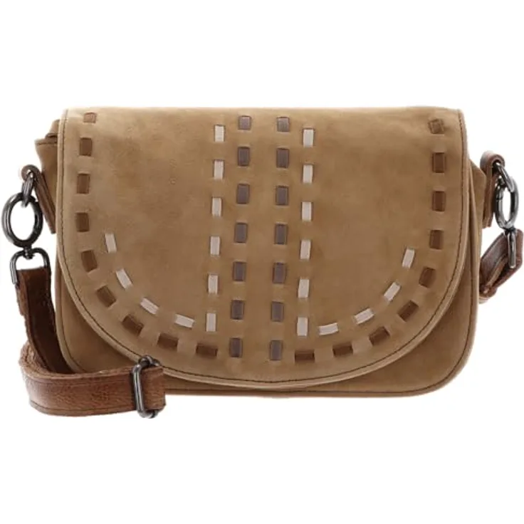 FredsBruder Life Is Umhängetasche, Handtasche aus Leder 22 cm, Braun mit Reißverschlussfach