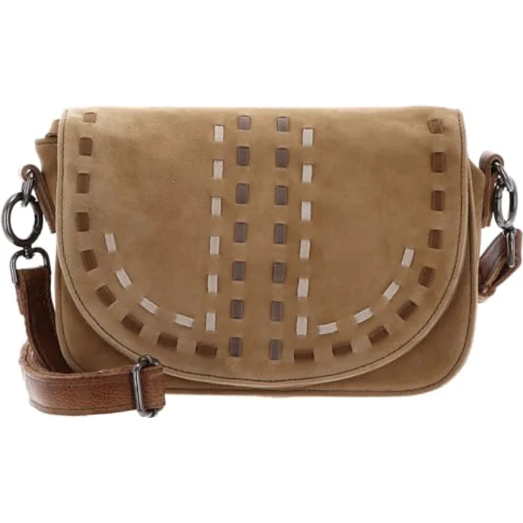 FredsBruder Life Is Umhängetasche, Handtasche aus Leder 22 cm, Braun mit Reißverschlussfach – Bild 1