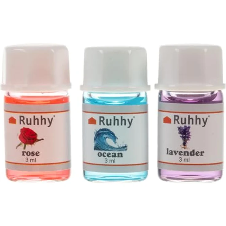 Ruhhy 3-in-1 Aromadiffuser Luftbefeuchter, 0,13 l Wassertank, RGB-LED-Lampe mit Feuereffekt, schwarz – Bild 9