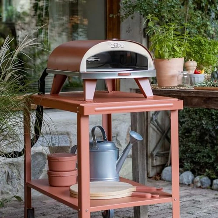 ZIIPA Gas Pizzaofen Piana terr, kompakter Minibackofen mit drehbarem feuerfestem Stein und präziser Temperaturkontrolle – Bild 2
