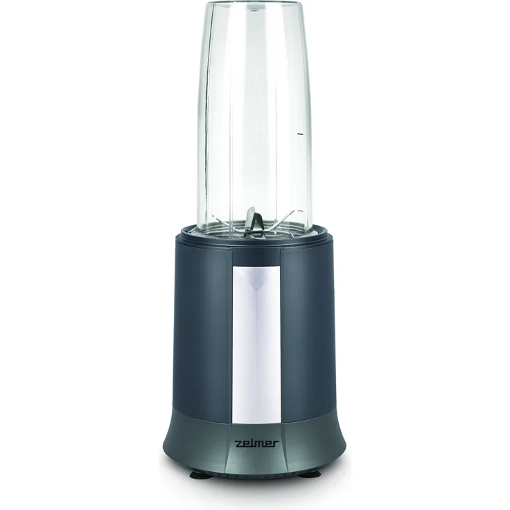 Zelmer ZSB3200 NUTRI, Standmixer mit 1200 Watt, sechs Edelstahlklingen und zwei 800 ml Flaschen, grau