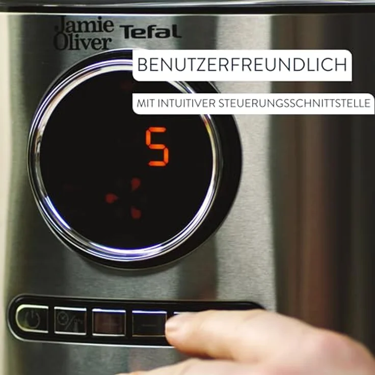 Tefal Jamie Oliver Ultra Fry Heißluftfritteuse, 1630 W, XL 4,2 L, Touchdisplay, 8 Auto-Programme, Edelstahl, EY11JD10 – Bild 4