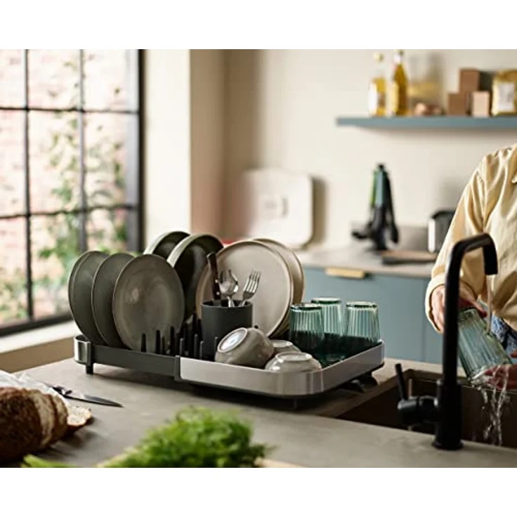 Joseph Joseph Duo Expanding Abtropfgestell mit abnehmbarem Besteckhalter, Abtropfstutzen, Edelstahl – Bild 4