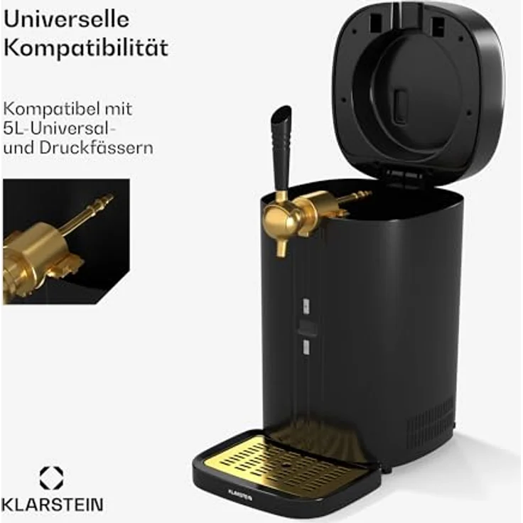 Klarstein FrostBrew Bierzapfanlage, Zapfanlage für 5 L Fässer mit CO2-Drucksystem, thermoelektrischer Kühlung und LED-Beleuchtung, 60W – Bild 4