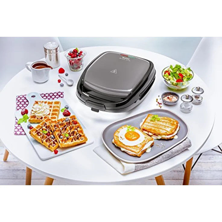 Tefal Snack Time 2in1 Kombi-Gerät SW341B [Waffeleisen belgisch und Sandwichtoaster dreieckig, 2 herausnehmbare, antihaftbeschichtete Plattensets spülmaschinengeeignet, multifunktional, 700W] – Bild 6