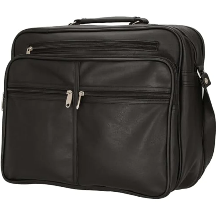 d&n Travel Bags Flugumhänger 39 cm, schwarz, 100% Kunstleder, 39 x 20 x 34 cm – Bild 2