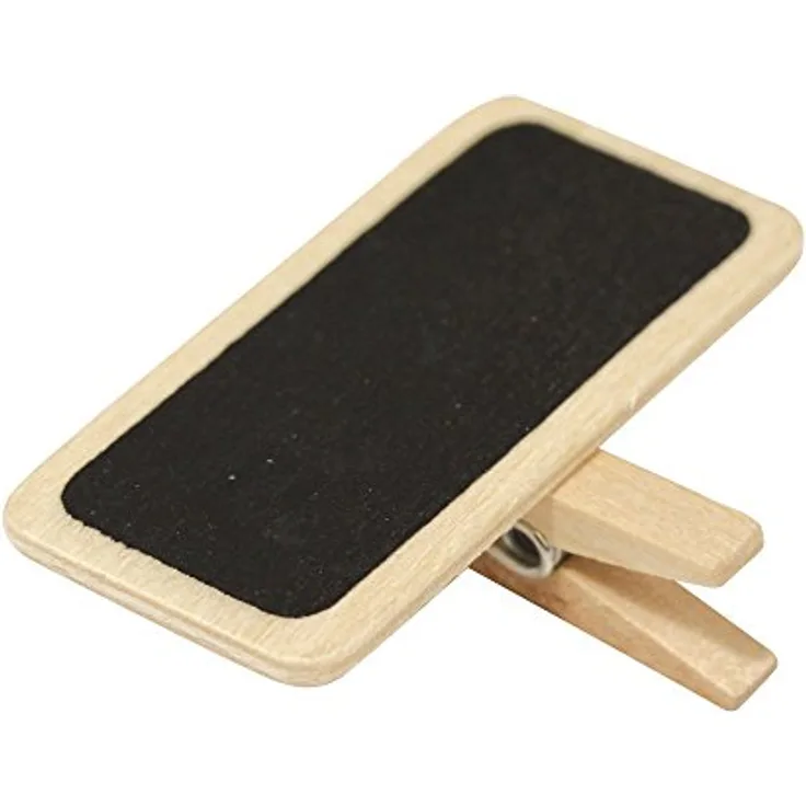 RAYHER - Holz-Minitafel auf Klammer , 4x3 cm, SB-Btl. 6 Stück