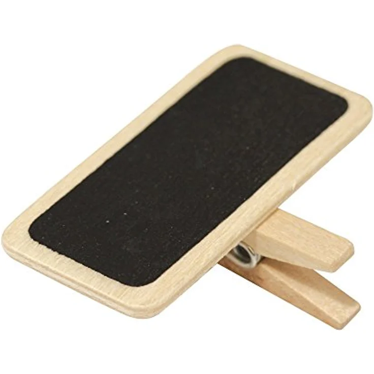 RAYHER - Holz-Minitafel auf Klammer , 4x3 cm, SB-Btl. 6 Stück