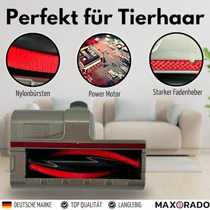Maxorado NEW Mini Turbodüse, Ersatzteil für Dyson V7 V8 V10 V11 V15, Elektrobürste für Tierhaar, Polster- und Matratzendüse, einfache Installation, starke Staubaufnahme – Bild 3