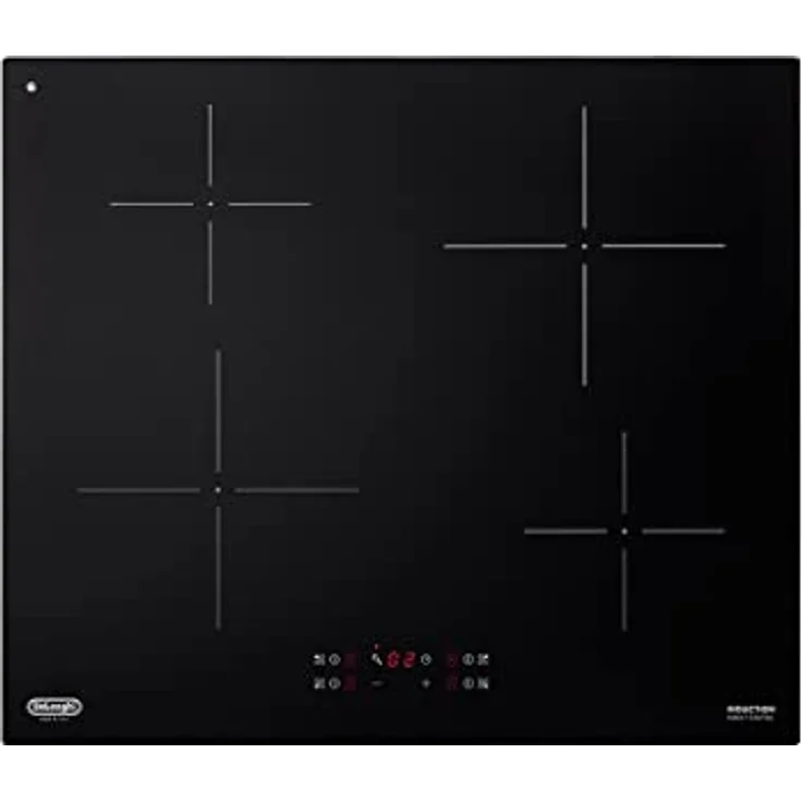De'Longhi PIN 62, Einbau-Induktionskochfeld 60 cm mit 4 Brennern, schwarz, 7200 Watt, Touch-Steuerung, Topferkennungssensor – Bild 1